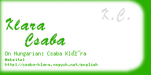 klara csaba business card